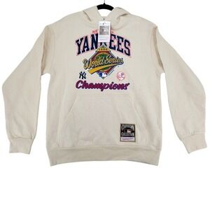 Mitchell‎ & Ness Yankees Hoodie M World Series 1996 Champs Cream NWT MLB